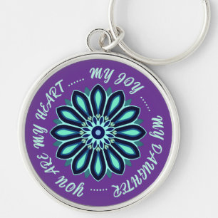 PORTE-CLÉS CADEAU DE COULEUR DE FLEUR POUR MAMAN PÈRE SŒUR FI