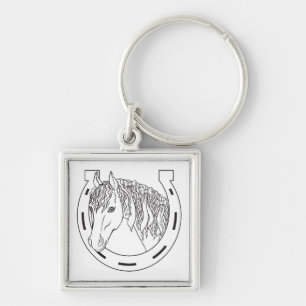Porte-clés Cadeau de cowgirl fer à cheval occidental Équestre