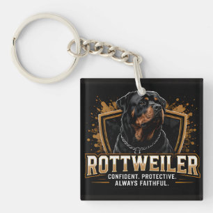 Porte-clés 🐾 Cadeau de famille pour propriétaire de chien Ro