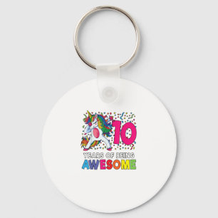 Porte-clés Cadeau de fête de licorne de dabbing pour 10e anni