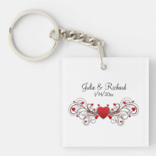 Porte-clés Cadeau de fête de mariage de coeur