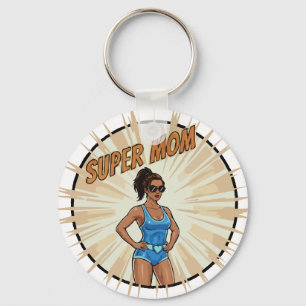 Porte-clés Cadeau de fête des mères de style bande dessinée S