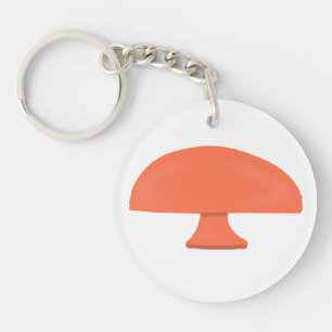 Porte-clés Cadeau de forêt de champignons orange minimaliste