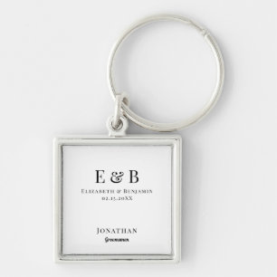 Porte-clés Cadeau de garçon d'honneur personnalisé monogramme