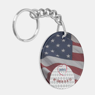 Porte-clés Cadeau de Golfer avec Porte - clé Initiales