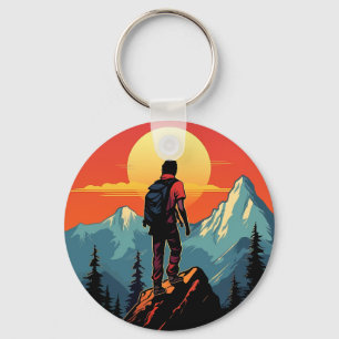 Porte-clés Cadeau de grimpeur vintage de rock climing rétro