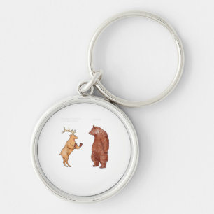Porte-clés Cadeau de jeu de mots drôle d'ours aux mains Oh ce