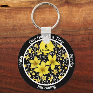 Porte-clés Cadeau de jubilé de sobriété personnalisé à motif