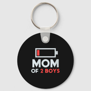 Porte-clés Cadeau de la fête des mères pour maman de 2 garçon