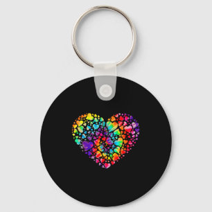 Porte-clés Cadeau de la Saint-Valentin Cœur Tie Dye Tie Color