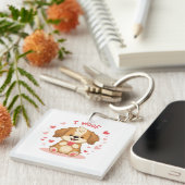 Porte-clés Cadeau de la Saint-Valentin drôle et mignon (Devant Droit)