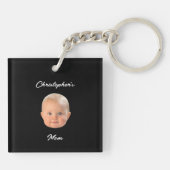Porte-clés Cadeau de maman avec écriture minimale moderne et (Dos)