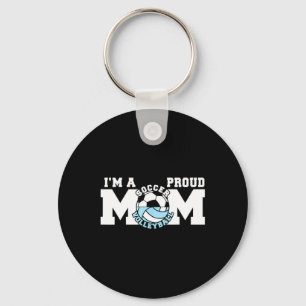Porte-clés Cadeau de maman de foot-ball de volley-ball fier p