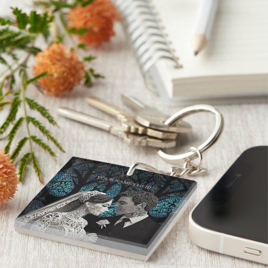 Porte-clés Cadeau de mariage  (Devant Droit)