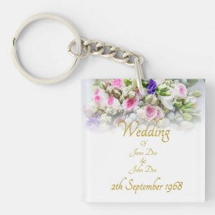 Porte-clés Cadeau de mariage - Mariée avec un bouquet de mari