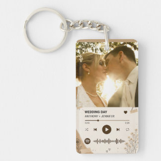 Porte-clés Cadeau de mariage personnalisé avec photo et musiq