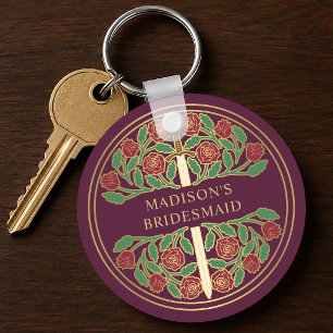 Porte-clés Cadeau de mariage royal Demoiselle d'honneur flora