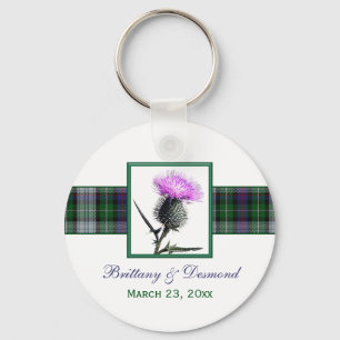 Porte-clés Cadeau de Mariage Tartan et Chardon