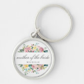 Porte-clés Cadeau de mère de la mariée floral rose rustique (Devant)