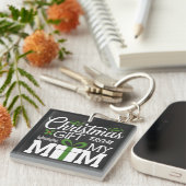 Porte-clés Cadeau de Noël de ma mère Design d'Art numérique (Devant Droit)