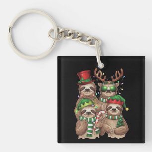 Porte-clés Cadeau de Noël de paresseux Joyeux Slothmas amateu