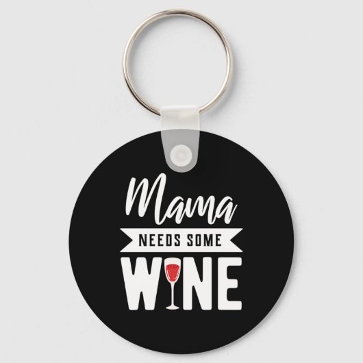 Porte-clés Cadeau de Noël | Maman a besoin d'un peu de vin (Recto)