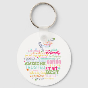 Porte-clés cadeau de noël pour l'enseignant d'art mot cadeau