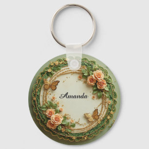 Porte-clés 🌸 Cadeau de nom floral personnalisé pour accessoi