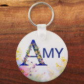 Porte-clés Cadeau de nom personnalisé - AMY (Verso)