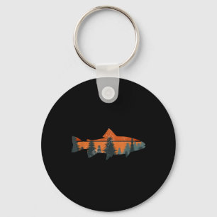 Porte-clés Cadeau de pêche à la mouche de truite Nature Extér
