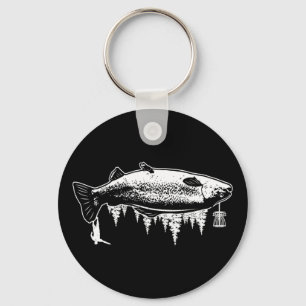 Porte-clés Cadeau de pêche à la truite Fan de golf disc golf