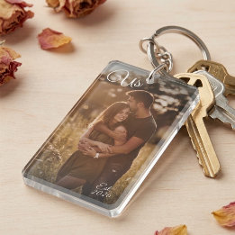 Porte-clés Cadeau de photo de couple pour la date de création