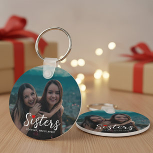 Porte-clés Cadeau de photo souvenir blanc pour sœurs liées pa