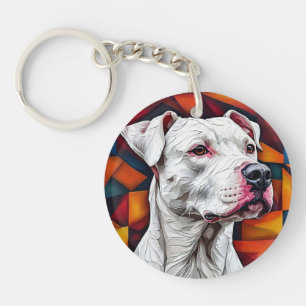 Porte-clés Cadeau de portrait de Dogo Argentino pour les amou
