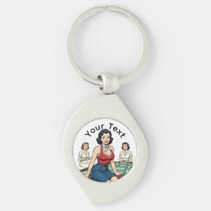 Porte-clés Cadeau de soirée de jeu de Mahjong rétro personnal