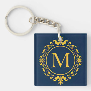 Porte-clés Cadeau de style personnel de luxe Monogramme M dor
