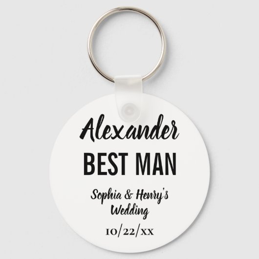 Porte-clés Cadeau de témoin de mariage écriture moderne typog (Recto)