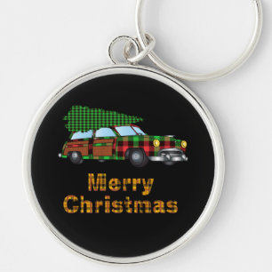Porte-clés Cadeau de voiture en bois de Noël pour les vacance