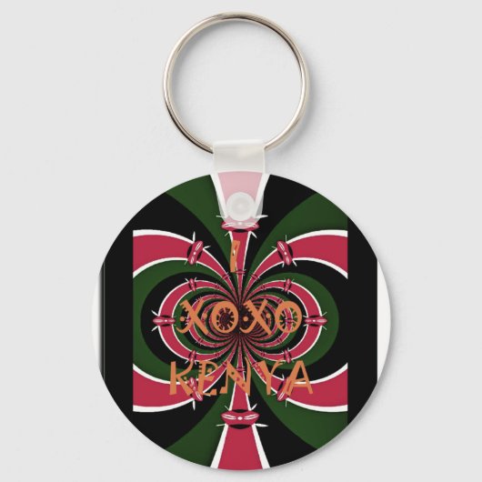 Porte-clés Cadeau de voyage kenyan - Conception de câblage et (Recto)