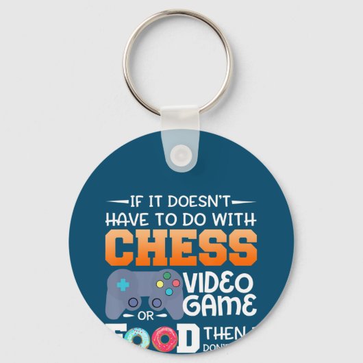 Porte-clés Cadeau d'échecs | Jeu Vidéo D'Échecs Ou Conception (Recto)