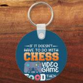 Porte-clés Cadeau d'échecs | Jeu Vidéo D'Échecs Ou Conception (Recto)