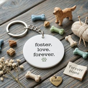 Porte-clés Cadeau d'empreinte de patte pour amour de refuge d