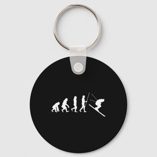 Porte-clés Cadeau d'évolution du ski Skieur (Recto)
