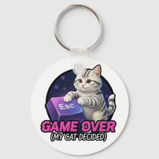 Porte-clés Cadeau drôle de chat de jeu pour joueur - Mon chat