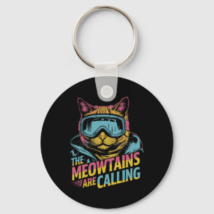 Porte-clés Cadeau drôle de chat de ski Accessoires de snowboa