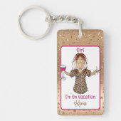 Porte-clés Cadeau drôle de dicton de vacances de dessin animé (Devant)