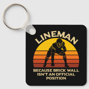 Porte-clés Cadeau drôle de mur de briques de lineman de footb