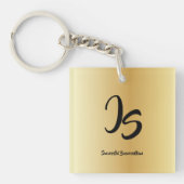 Porte-clés Cadeau élégant avec personnalisation Monogramme Or (Devant)
