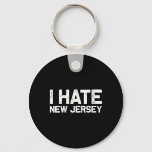 Porte-clés Cadeau État américain Je déteste le New Jersey col