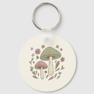 Porte-clés Cadeau floral personnalisé de champignons Cottagec